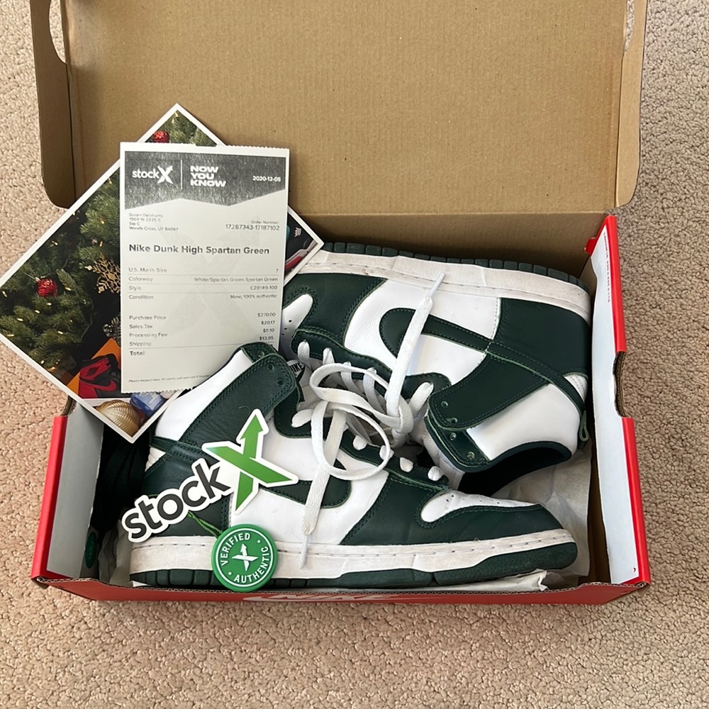Nike dunk high spartan green